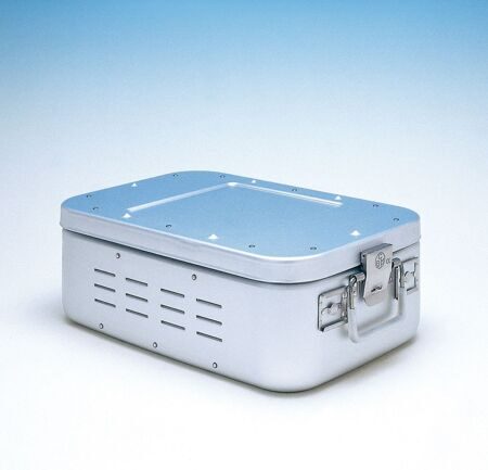 Контейнер для стерилизации  из мягкого анодированного алюминия с боковыми фильтрами (460х300х110)